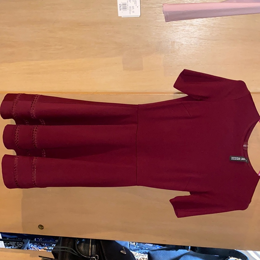 Design Lab Mini Dress Maroon XS